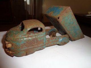 Antique Wyandotte Or Marx Pressed Steel Toy Dump Truck 1930s Blue