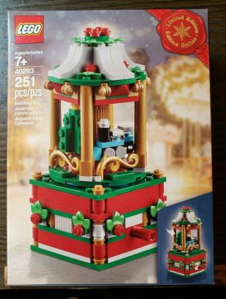 Lego Limited Edition Holiday Christmas Mini Rotating Carousel Set 40293 Nip