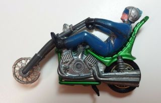 Vintage Hotwheels 1972 Rrrumblers Devils Deuce (green) With Rider