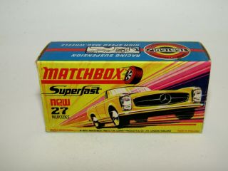 Matchbox Superfast No 27 Mercedes 230sl " H " Box Near Rare
