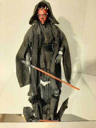 Star Wars 12 " Hot Toys Sideshow Highly Poseable Darth Maul W Hasbro Lightsaber