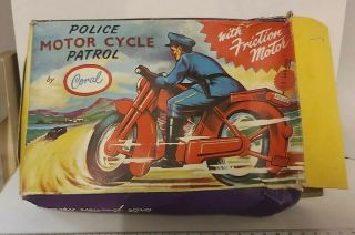 Vintage Police Motor Cycle Patrol By Coral Cat No.  T12 Plastic