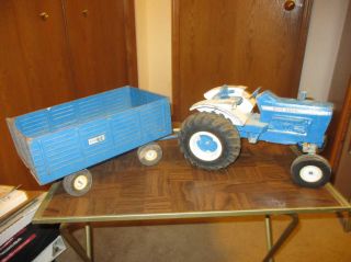 Vintage Ertl Ford 8000 Tractor 1/12 Scale 3 Pt Hitch W/ Wagon