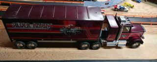 Vintage Nylint Silver Knight Express Semi Truck & Trailer Toy Rig Freightliner