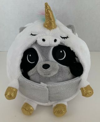 Undercover Squishables Agent Rayne Raccoon Unicorn Disguise Plush