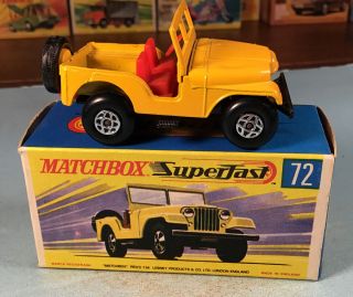 Vintage Matchbox Superfast Lesney Standard Jeep No.  72