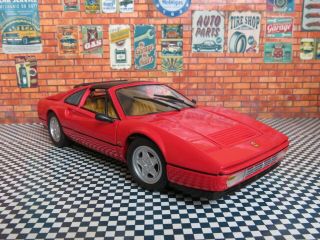 Ferrari 328 Gts Scale 1/18 9.  60 " Metal Diecast Vintage Classic Sport Car Red (2)