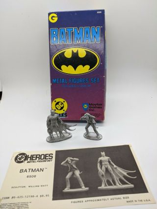 Vintage 1989 Batman And Joker Metal Figure Set By Mayfair Games Inc.