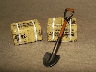 1:18 Unimax Forces Of Valor U.  S Army Military Food Mre Box Shovel Set Of 3 Items