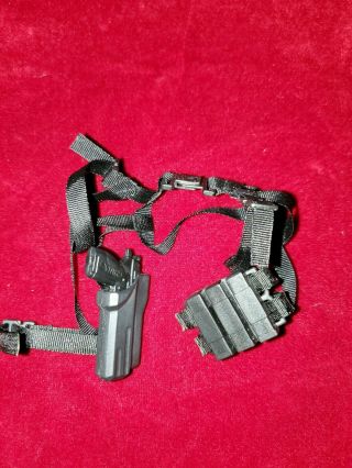 Black Plastic Toy Gun In Holster W Ammo Accessory For 12 " Action Figure1:6 Scale