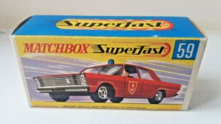Matchbox Superfast - 59 Fire Chief Car Empty ' G ' Box 2