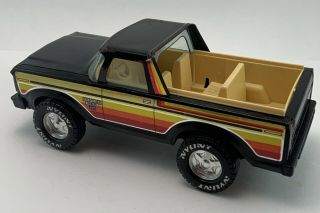 Vintage Nylint Ford Bronco Ranger XLT Truck black red/gold/yellow 10” Long 2