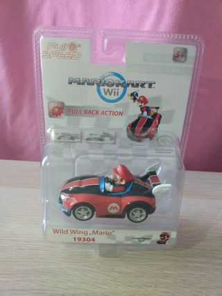 Mario Kart Wii - Pull & Speed - 19304 Wild Wing Mario Pull Back Red Car Figure