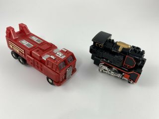 1982 Gobots G1 Transformers D - 5147 Popy Machine Robot Train & Mr - 10 Fire Engine