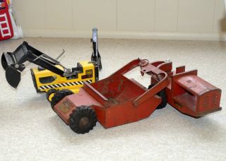 Tonka Track Trencher Loader Backhoe 41242,  Structo Toys No.  330 Red Earth Mover
