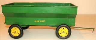 Vintage 1950s Ertl Eska John Deere Pressed Steel Farm Toy Wagon