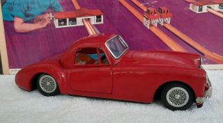 Vintage Bandai Red 1961 Mga 1600 Mk Ii 8 " Japan Tin Friction Car