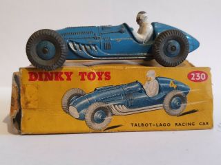 Vintage Dinky Meccano Toys Talbot Lago Gp F1 Racing Car,  Driver 230 Boxed