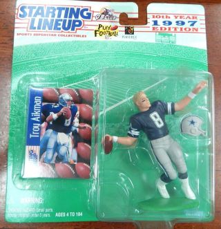 Starting Lineup 1997 Nfl Troy Aikman Figurine And Card