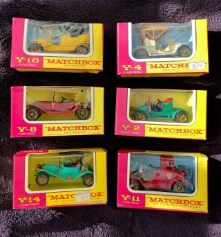 6 X Vintage Boxed Matchbox Models Of Yesteryear Y2 Y4 Y8 Y11 Y14 Y16
