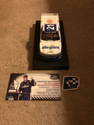 2018 Autographed Johnny Sauter 21 Allegiant Daytona Win 1/24