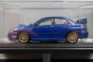 Subaru Impreza Wrx Sti 2004 Blue 1/43 Scale Box Mini Car Display Diecast Vol 97