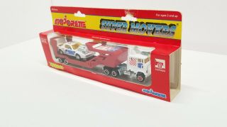 Majorette Movers Semi - Truck Tractor Trailer w/ Pro Stock Firebird 615,  NIP 2