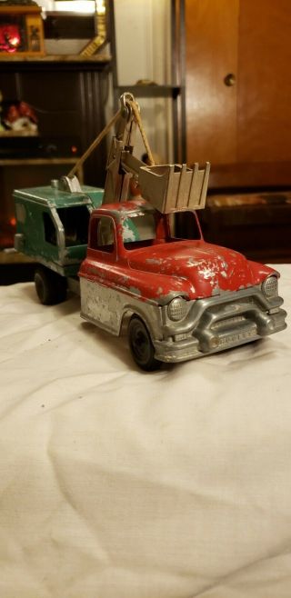 Vintage Hubley 1954? Chevrolet Crane Steam Shovel metal toy truck 3