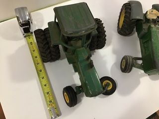 Scale Models 1/16 Diecast John Deere Tractors 1 Dual W/ Cab,  1 Open. 2