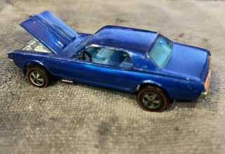 Hot Wheels Redline - Early Custom Cougar in Blue w/ a Blue interior Good 3