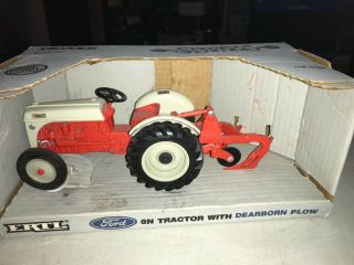 Vintage 1987 Ertl 1:16th Scale Ford 8n Tractor With Dearborn Plow,  841 Special