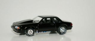 1989 Ford Mustang 5.  0 Black Midnight Drag Car Diecast Fox Body 1/64 Greenlight