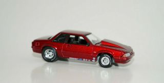 1989 Ford Mustang Gt 5.  0 Red Midnight Drag Car Diecast Fox Body 1/64 Greenlight