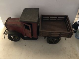 Vintage Large Metal & Wood Sided Truck Bed Truck 1940s? Ford /dodge/che