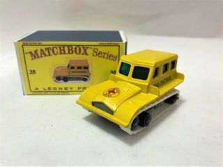 Vintage Lesney Matchbox 35b Custom Snow Trac " Ski Patrol " Rescue,  Boxed