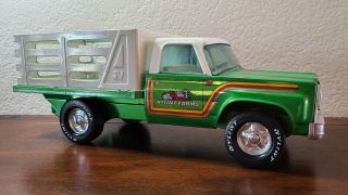 Vintage 1970s Nylint Farms Pressed Steel Green Truck - See Pictures