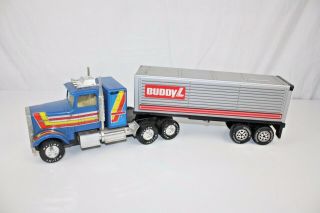 Nylint Gas - A - Haul Toy Truck Semi Freightliner With Buddy L Trailer