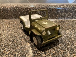 Vintage Tonka Green Army Jeep 1960 