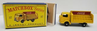 Vintage Matchbox Lesney Coca Cola Lorry 37 W Box Diecast Car W Box