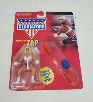 Mattel American Gladiators Zap Action Figure W/ Accessories 3.  5 " 1991 Nib