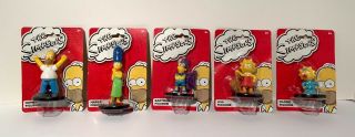 The Simpsons Figures Full Set Of 5 - - Homer,  Marge,  Bartman,  Lisa,  Maggie