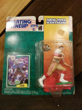 1994 Steve Young 49ers Starting Lineup Figure Nfl Kenner On Card