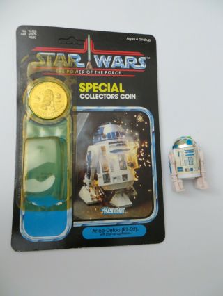 Vintage Star Wars Potf R2 - D2 Pop - Up Lightsaber Unp 1984 Last 17 Cracked Bub