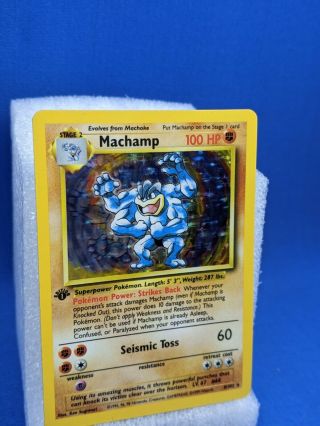 Machamp 8/102 Pokemon Card Base Set 1st Edition Rare Holo 3