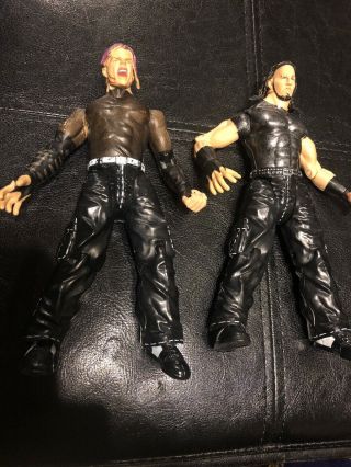 Rare 1999 Wwe Jakks Matt Jeff Hardy Boyz Boys Tag Team Figures Missing Hair Oair
