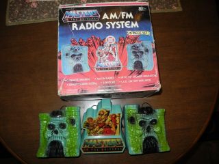 Vintage 1984 Nasta Power - Tronic - He - Man & Skeletor Am/fm Radio System Motu