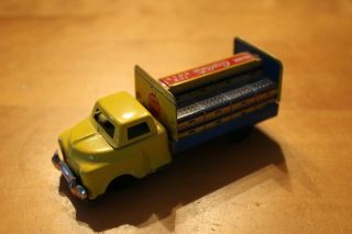 Vintage 1950 ' s Japan Coca Cola Delivery truck Tin Toy Friction HAJI 2