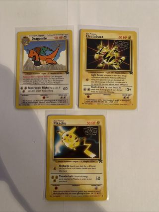 Pokemon Wb Gold Stamp Promo Set - Electabuzz 2,  Pikachu 4,  Dragonite 5