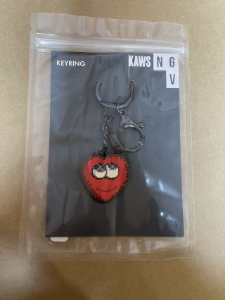 Kaws Heart Red Keychain Keyring - Ngv Exclusive Key Chain Key Ring