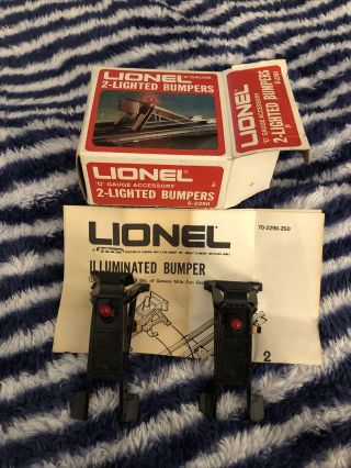 Lionel O - Gauge Set Of 2 - Lighted Bumpers 6 - 2290 Model Train Track Railroad In Ob